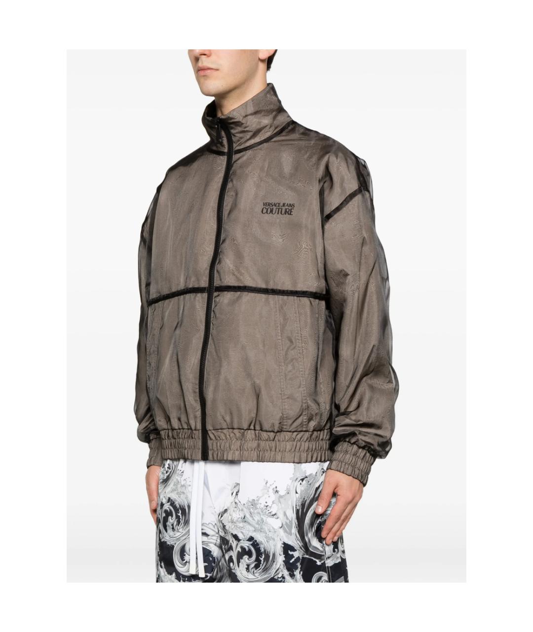 VERSACE JEANS COUTURE Коричневая полиэстеровая спортивная куртка, фото 2