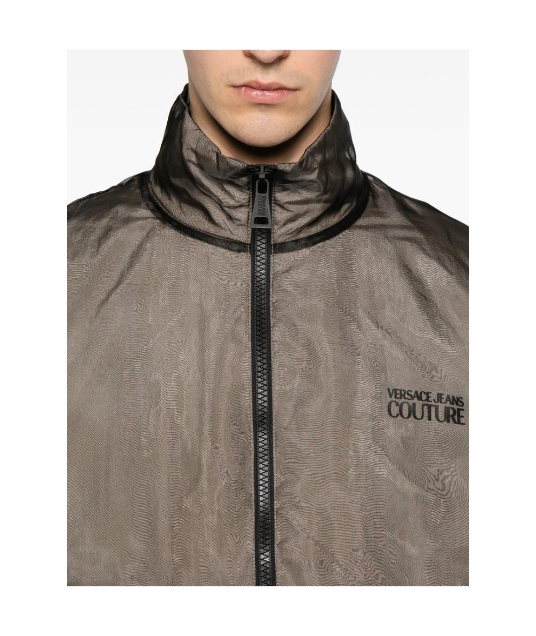 VERSACE JEANS COUTURE Коричневая полиэстеровая спортивная куртка, фото 4