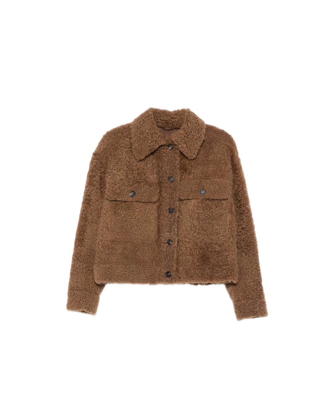 BRUNELLO CUCINELLI Коричневая меховая дубленка, фото 1