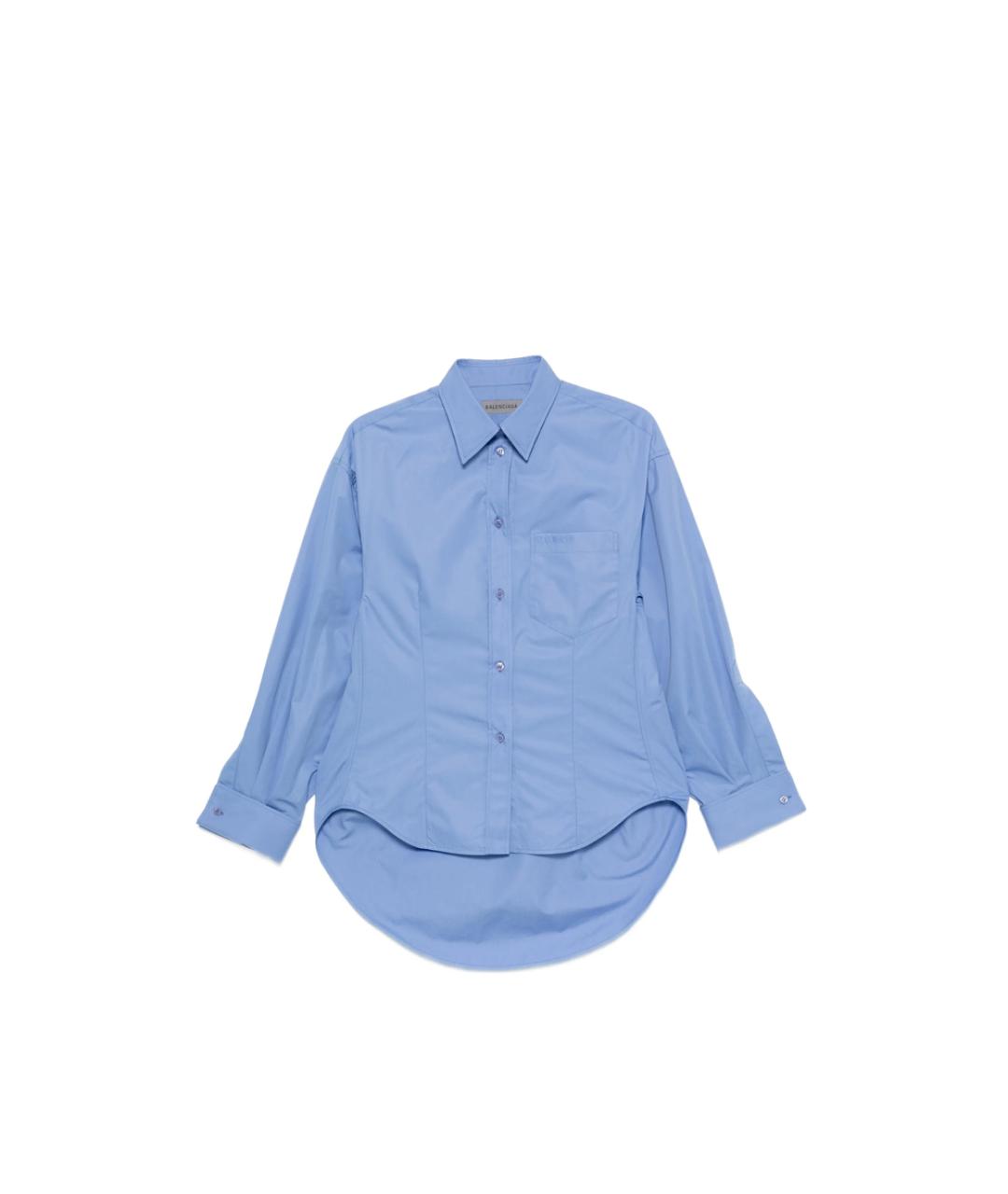 BALENCIAGA Синяя полиэстеровая рубашка, фото 1
