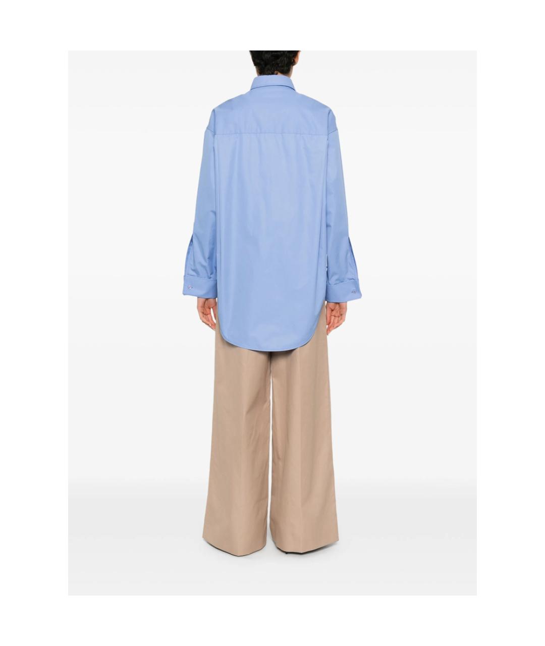 BALENCIAGA Синяя полиэстеровая рубашка, фото 4
