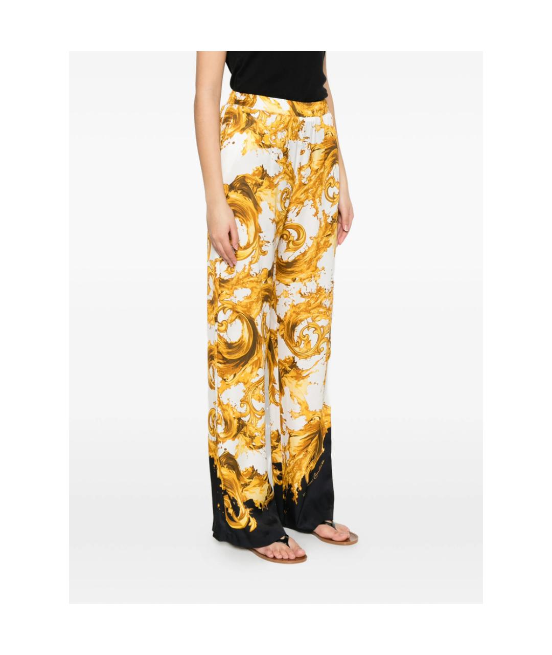 VERSACE JEANS COUTURE Белые вискозные брюки широкие, фото 4