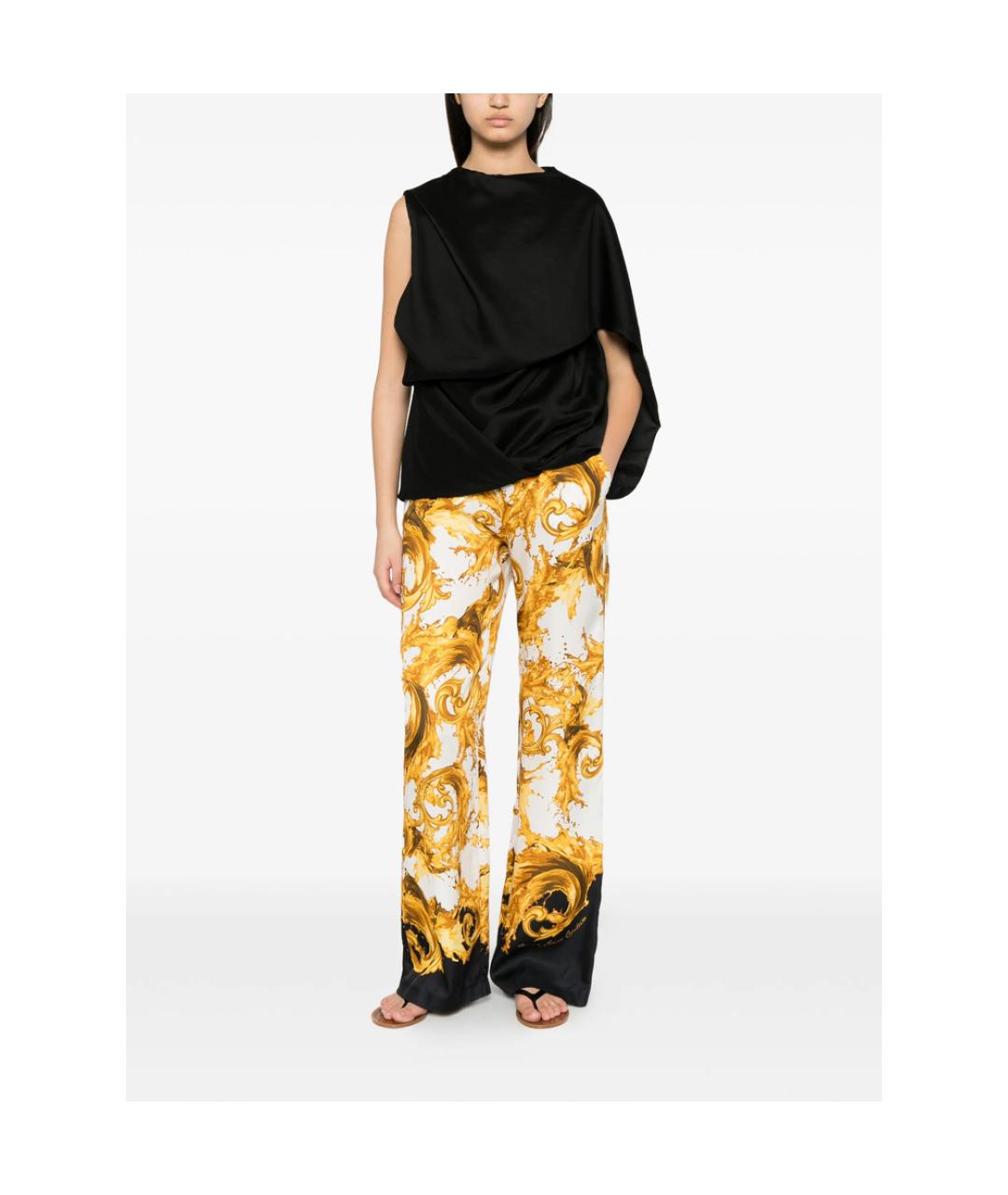 VERSACE JEANS COUTURE Белые вискозные брюки широкие, фото 2