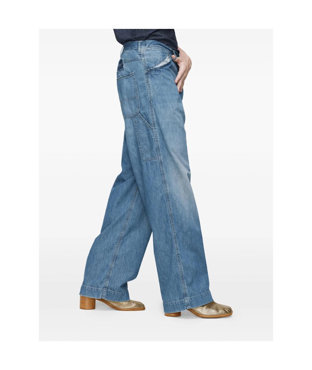 MAISON MARGIELA Синие хлопковые повседневные брюки, фото 3