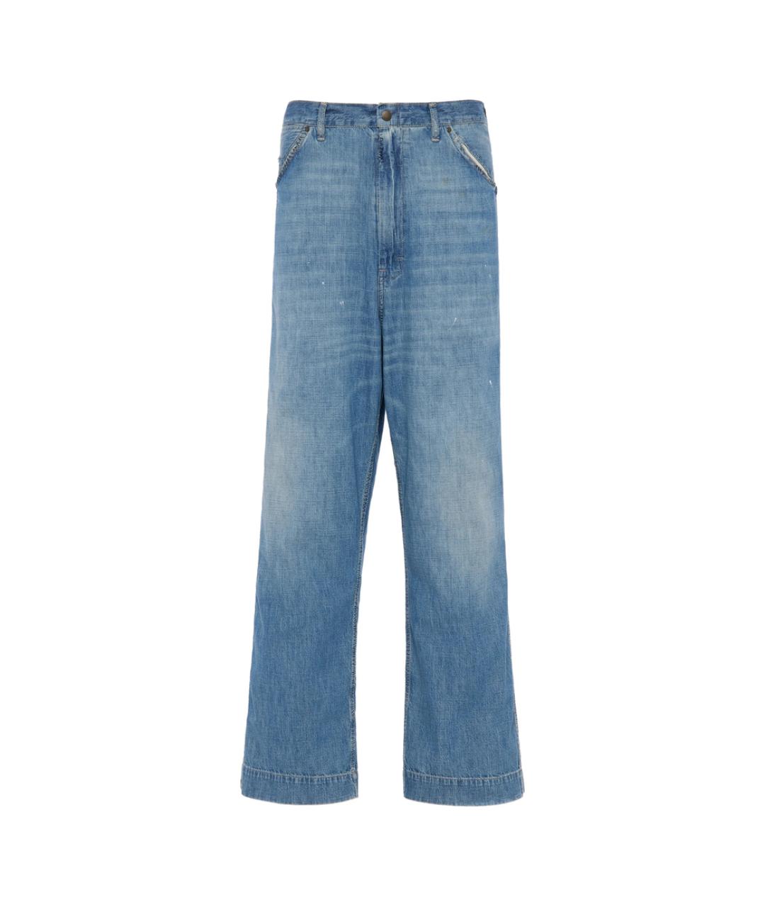 MAISON MARGIELA Синие хлопковые повседневные брюки, фото 1