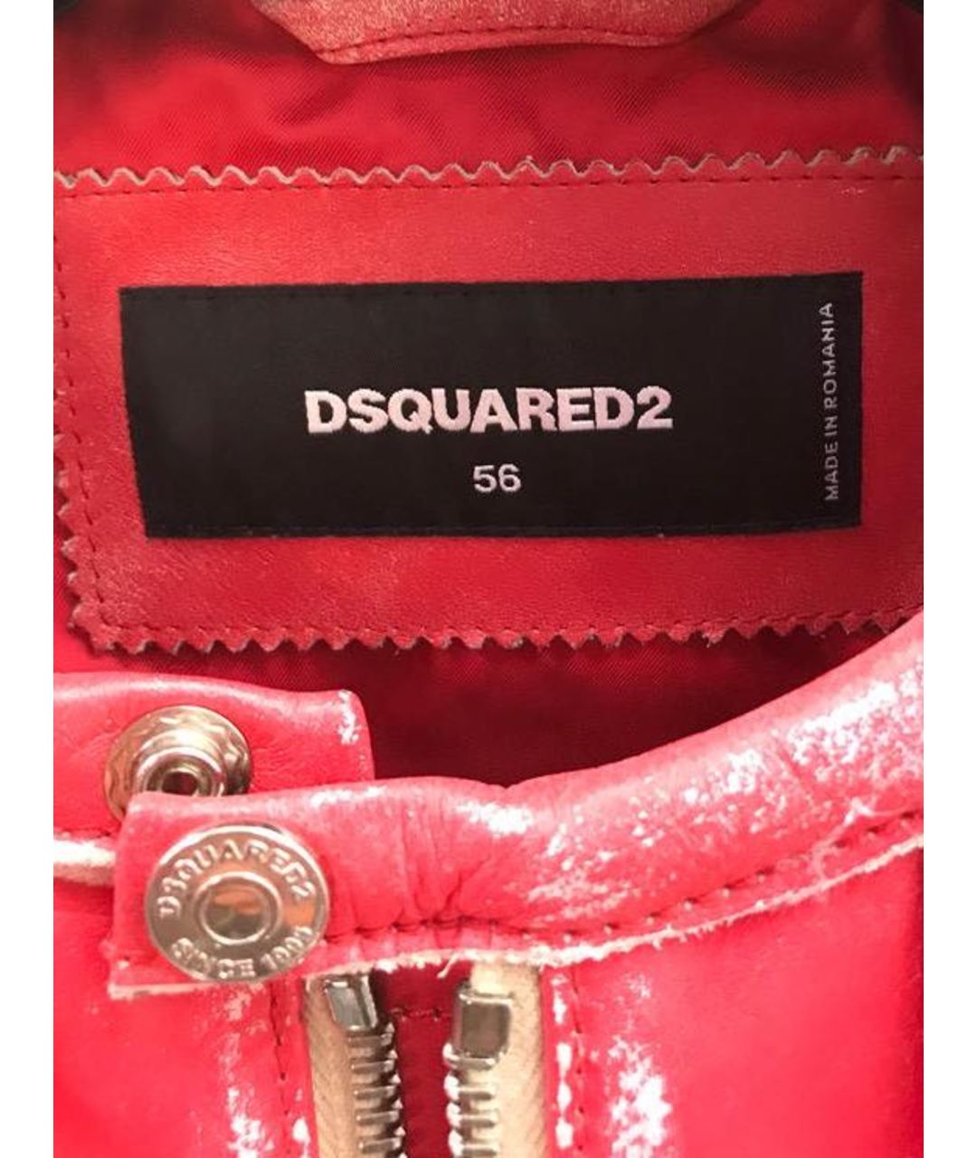 DSQUARED2 Красная кожаная куртка, фото 3