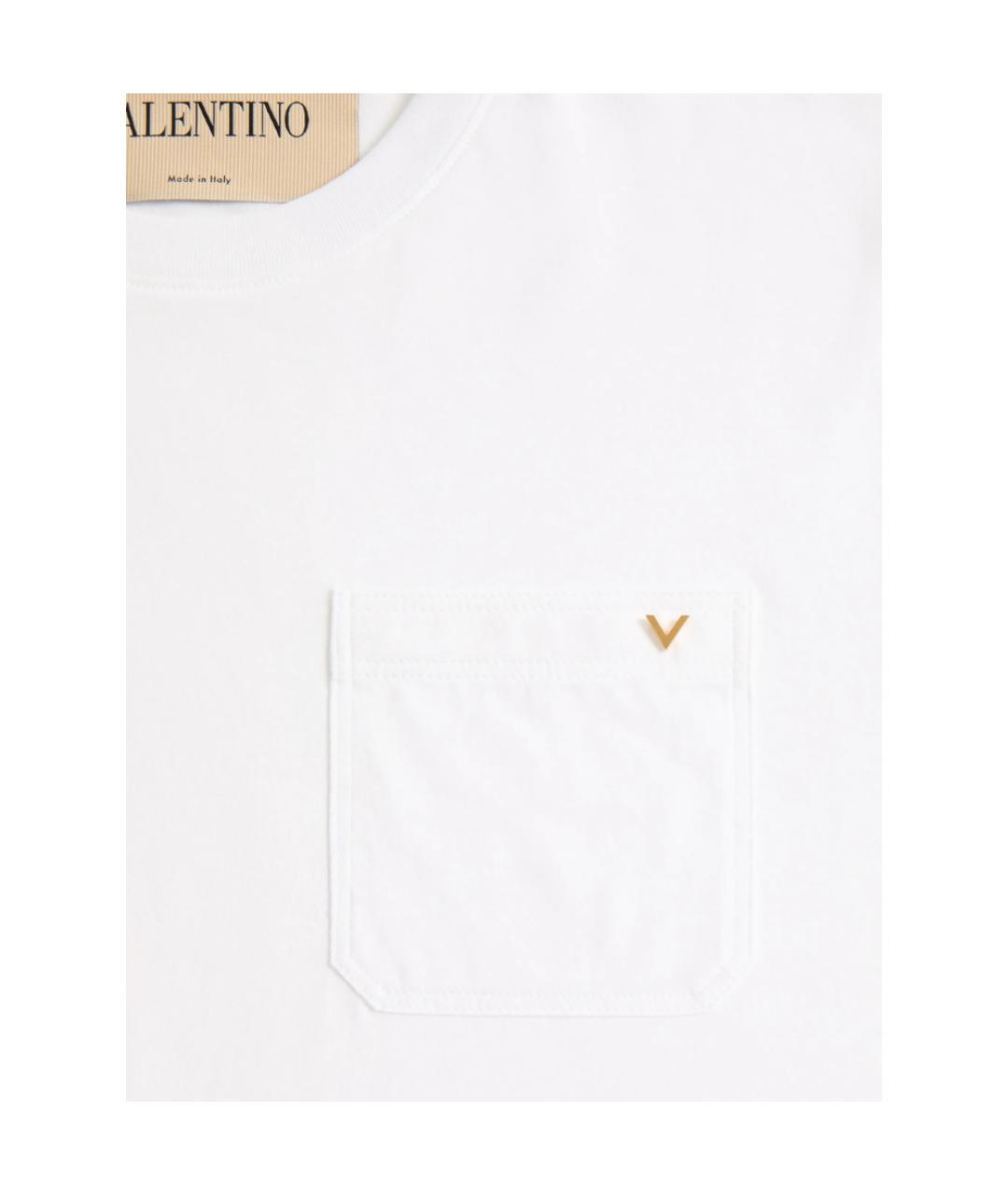 VALENTINO Белая хлопковая футболка, фото 3