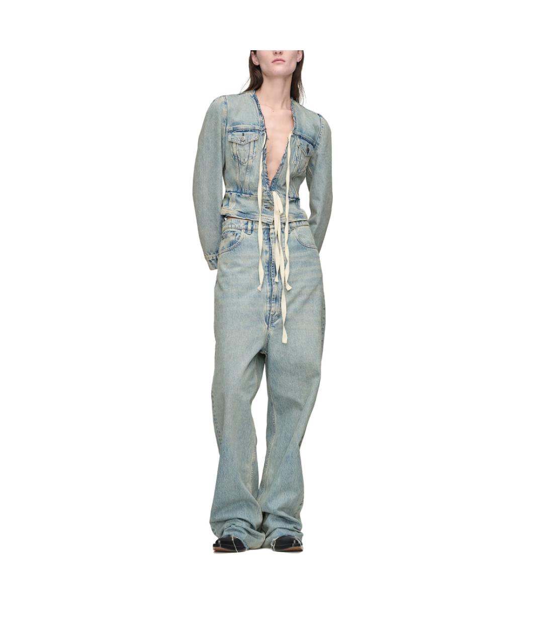 MAISON MARGIELA Синие хлопковые джинсы клеш, фото 6