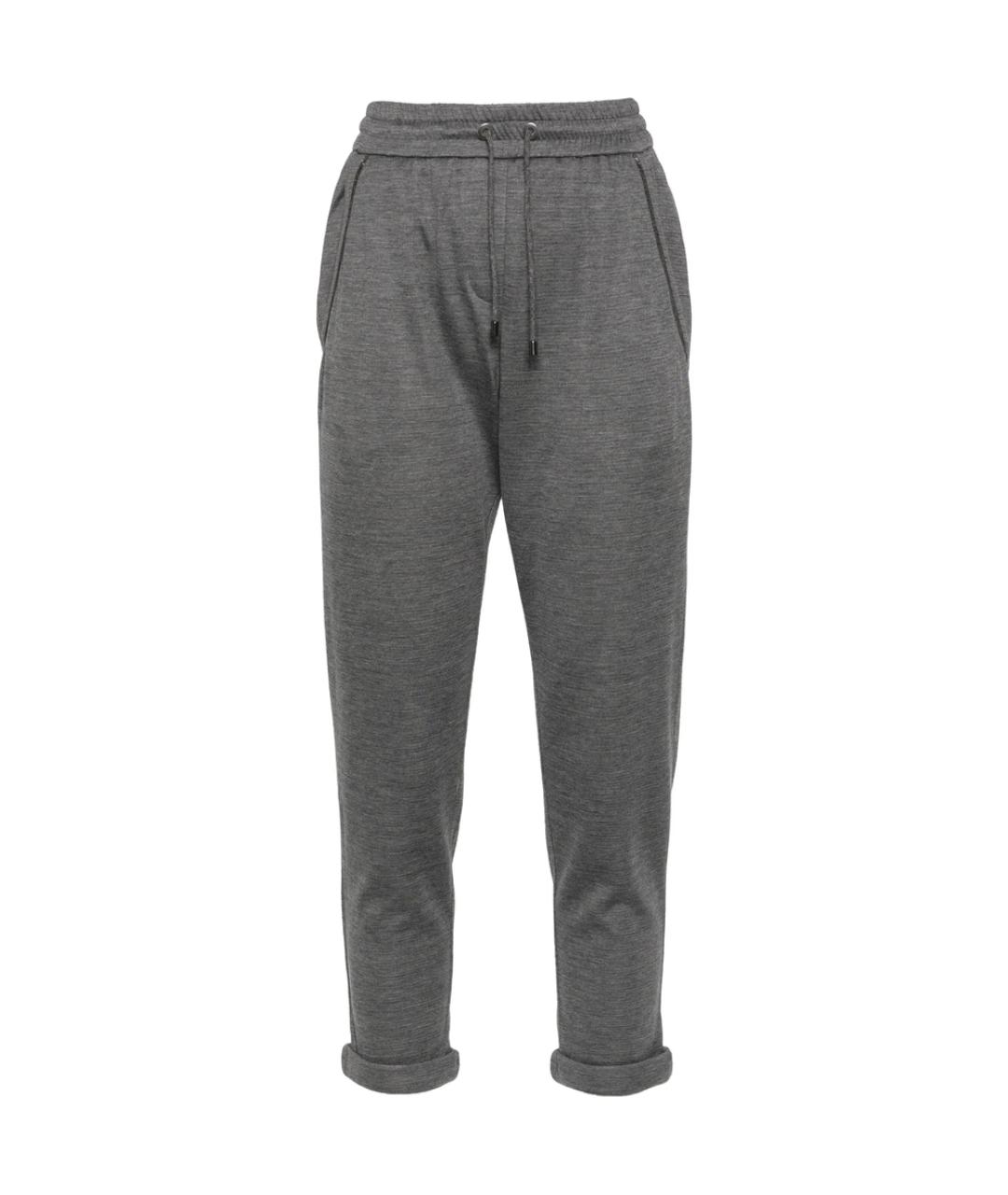 BRUNELLO CUCINELLI Серые спортивные брюки и шорты, фото 1