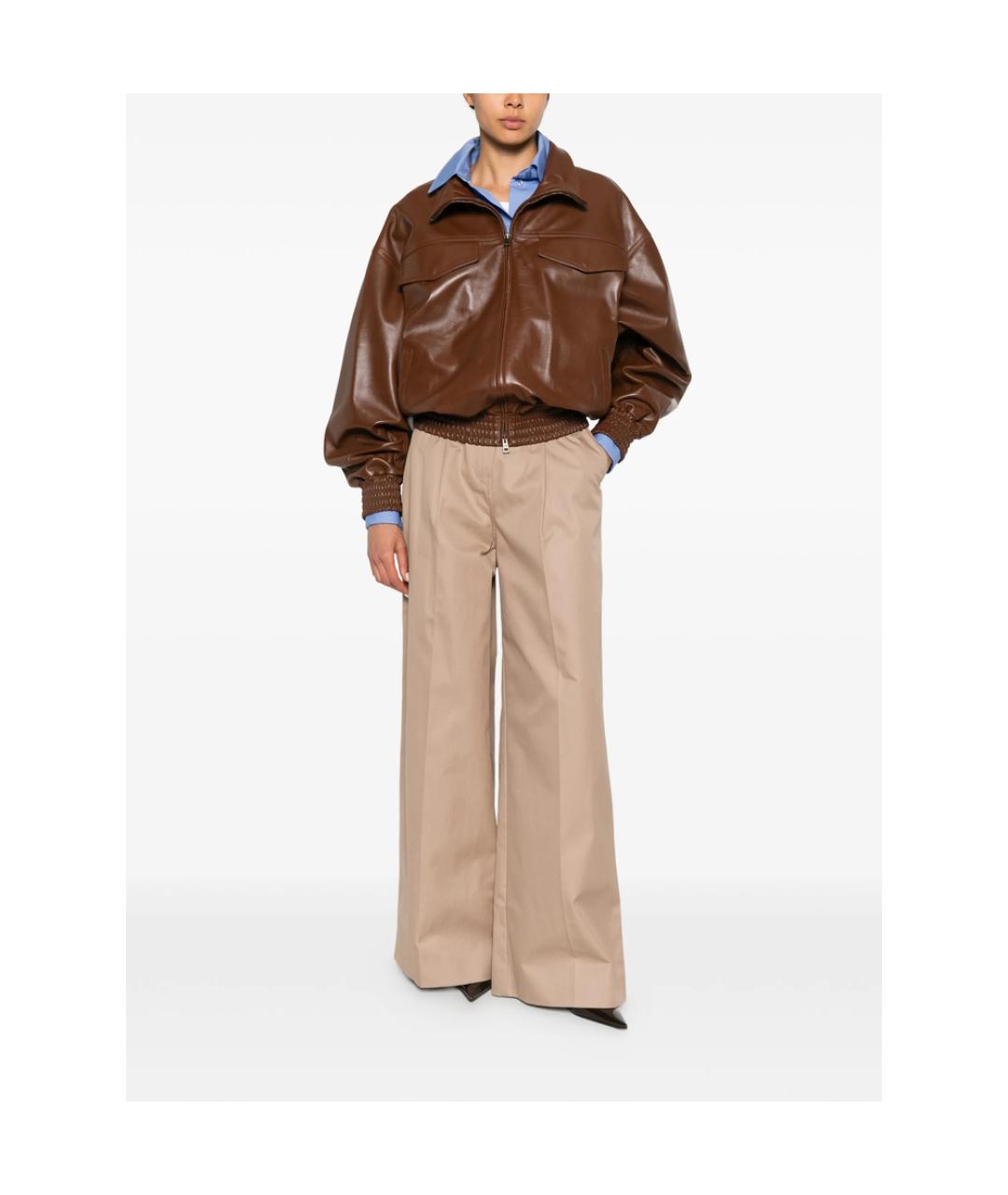 BALENCIAGA Коричневая кожаная куртка, фото 3