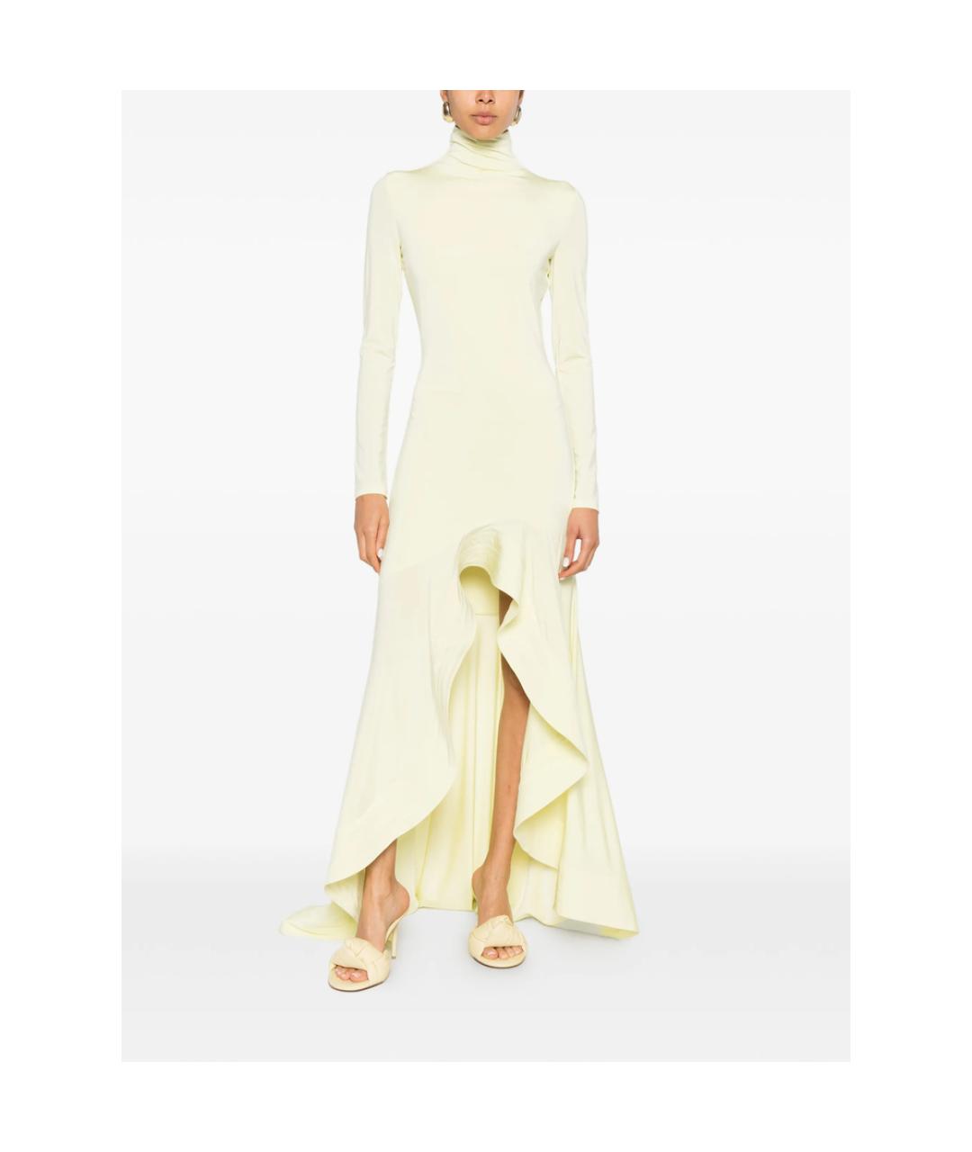STELLA MCCARTNEY Желтое вискозное коктейльное платье, фото 5