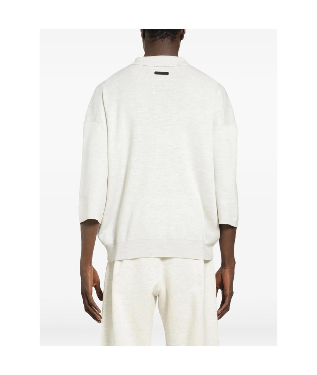 FEAR OF GOD ESSENTIALS Белое шерстяное поло с длинным рукавом, фото 2