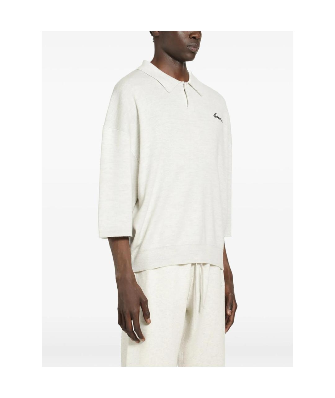 FEAR OF GOD ESSENTIALS Белое шерстяное поло с длинным рукавом, фото 3