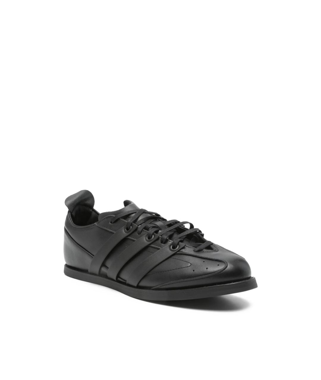 ADIDAS Черные кожаные низкие кроссовки / кеды, фото 3
