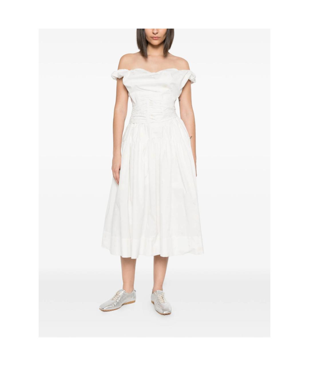 VIVIENNE WESTWOOD Белое хлопковое повседневное платье, фото 2