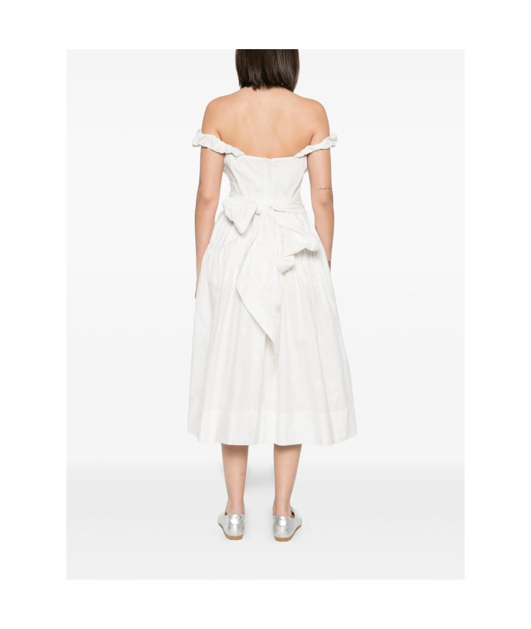 VIVIENNE WESTWOOD Белое хлопковое повседневное платье, фото 4