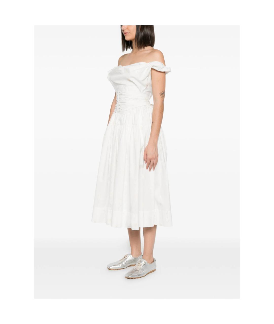 VIVIENNE WESTWOOD Белое хлопковое повседневное платье, фото 5
