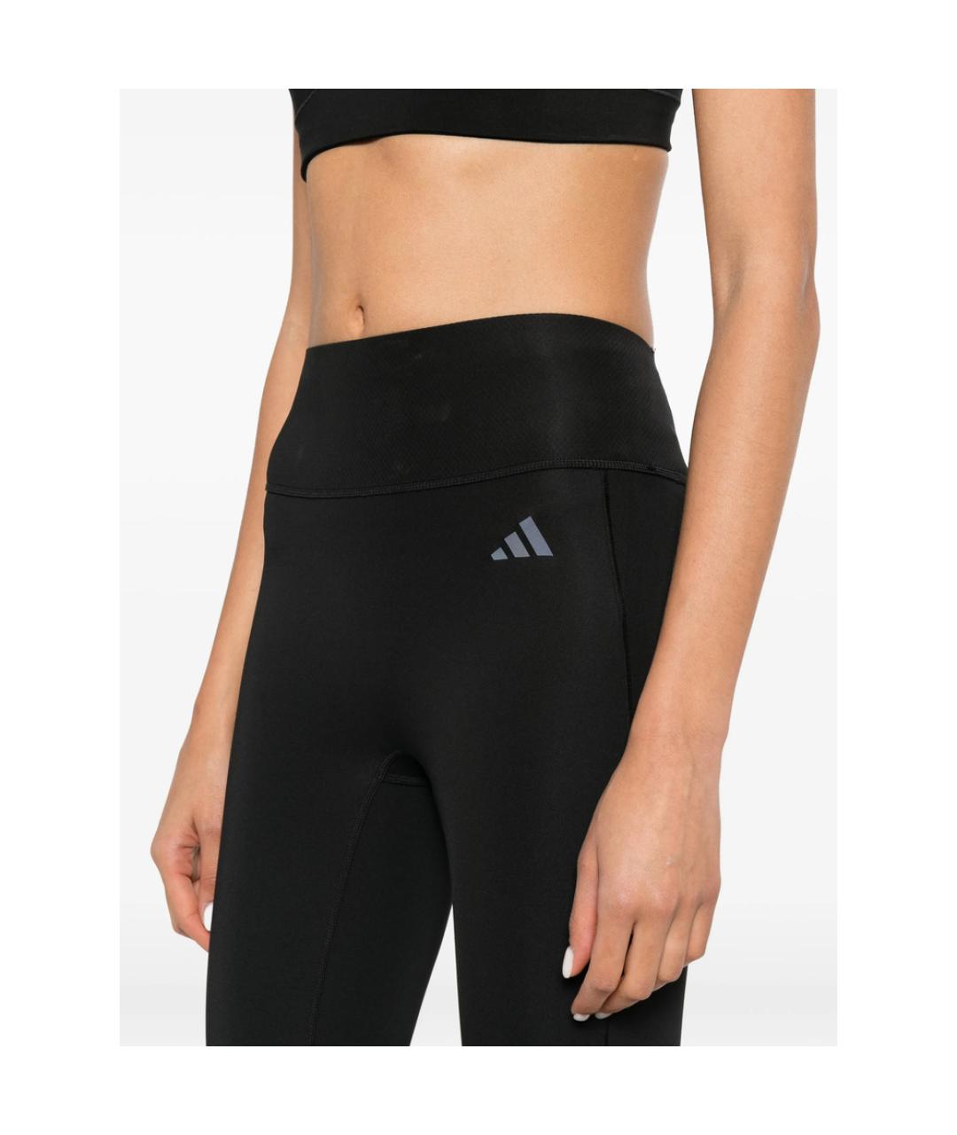 ADIDAS Черные полиэстеровые леггинсы и велосипедки, фото 4