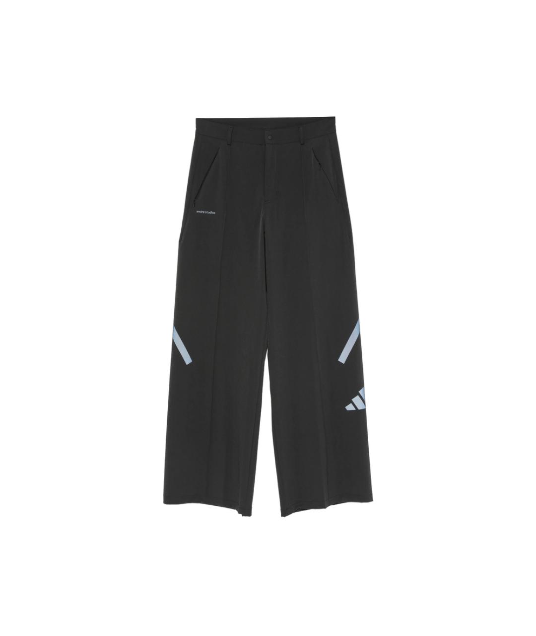 ADIDAS Черные полиэстеровые брюки широкие, фото 1