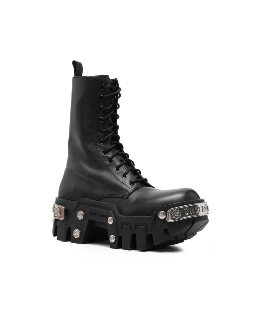 BALENCIAGA Черные кожаные ботинки, фото 4