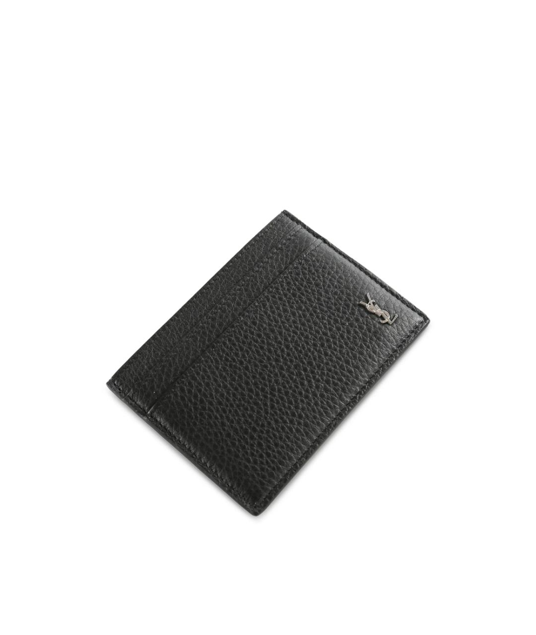 SAINT LAURENT Черный кожаный кошелек, фото 1