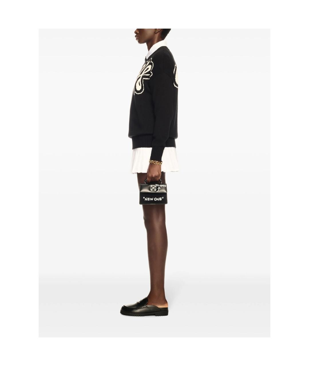OFF-WHITE Черная синтетическая сумка тоут, фото 5