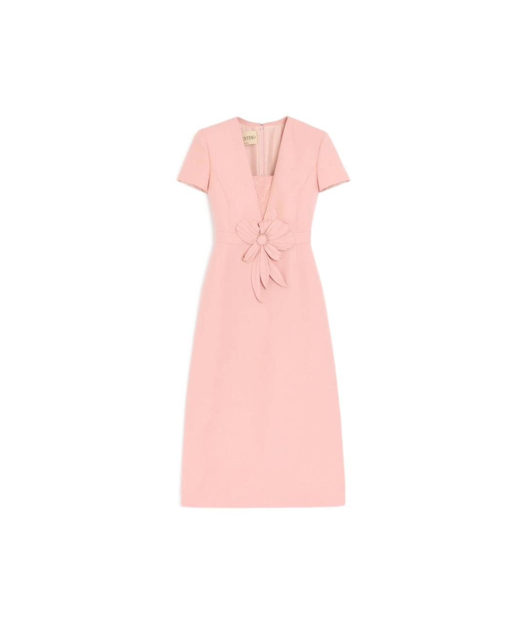 VALENTINO Розовое шерстяное повседневное платье, фото 1