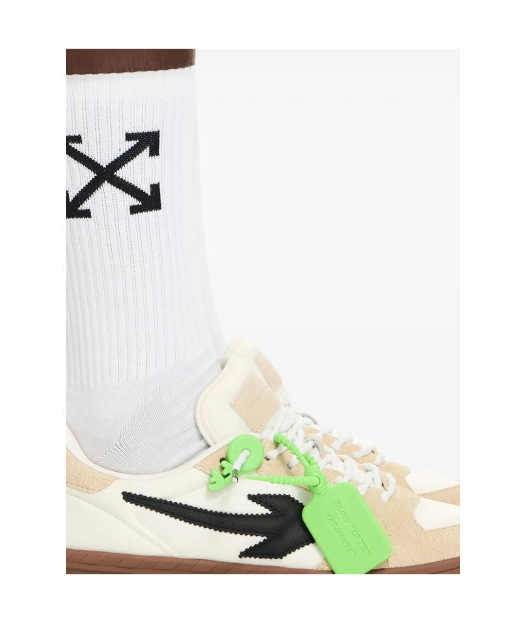 OFF-WHITE Белые синтетические низкие кроссовки / кеды, фото 2