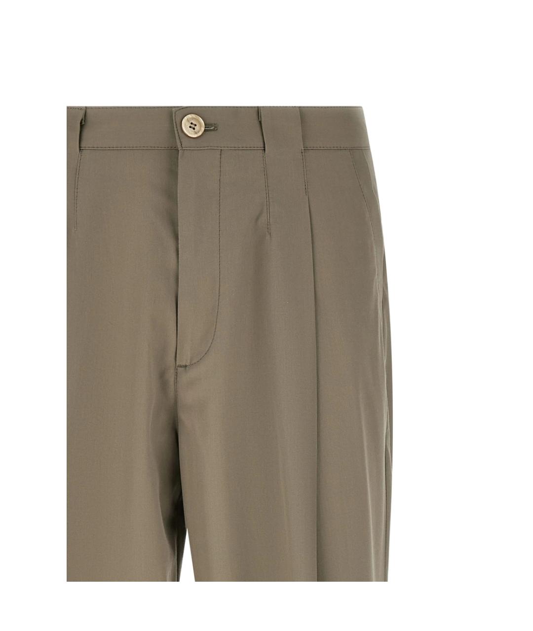 BRUNELLO CUCINELLI Бежевые хлопковые классические брюки, фото 4