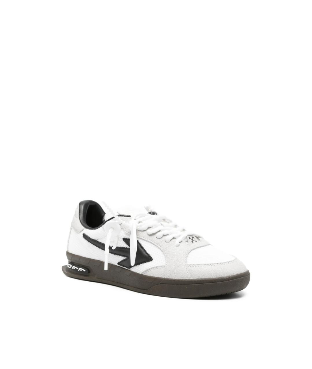 OFF-WHITE Белые кожаные низкие кроссовки / кеды, фото 3