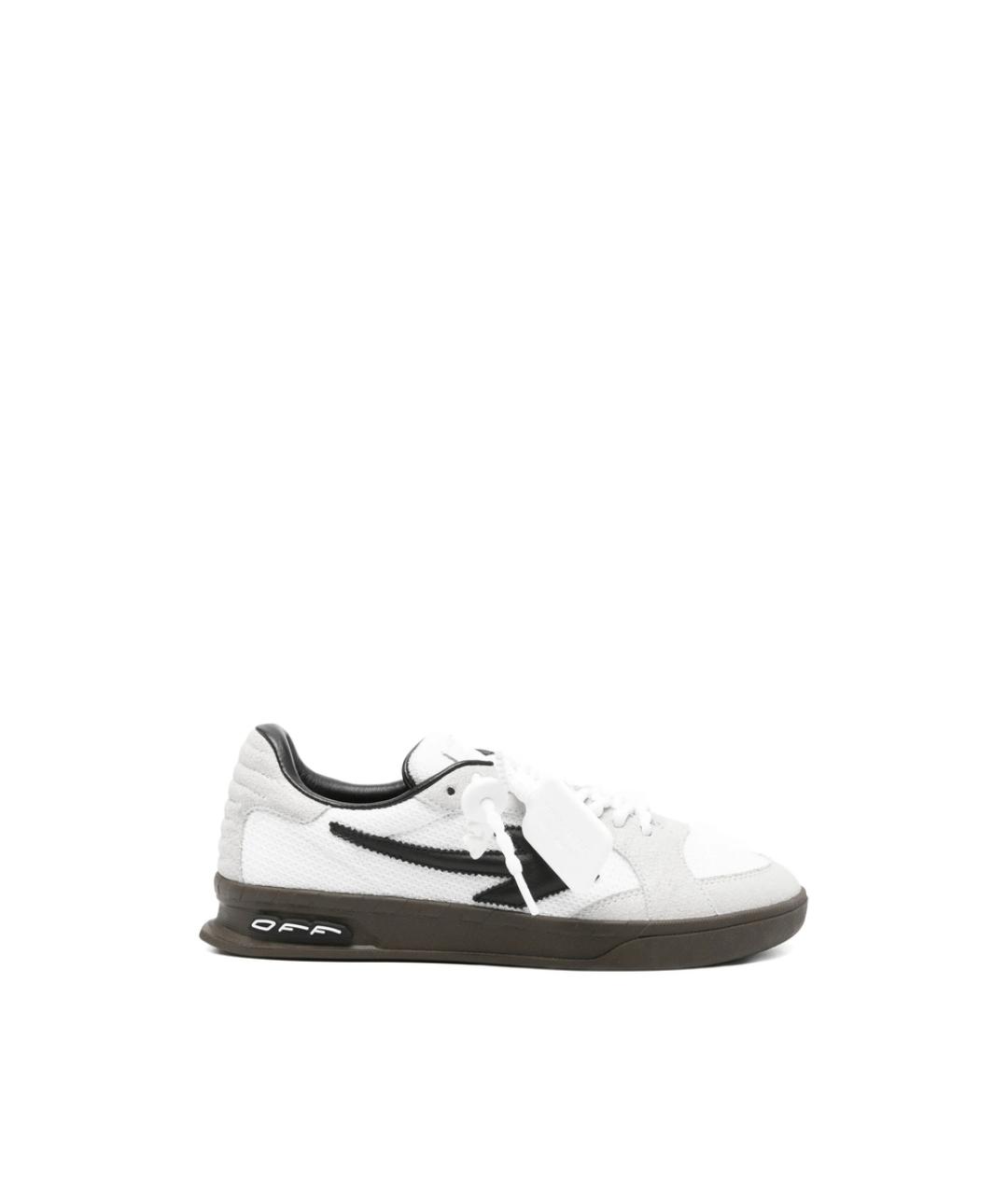 OFF-WHITE Белые кожаные низкие кроссовки / кеды, фото 1