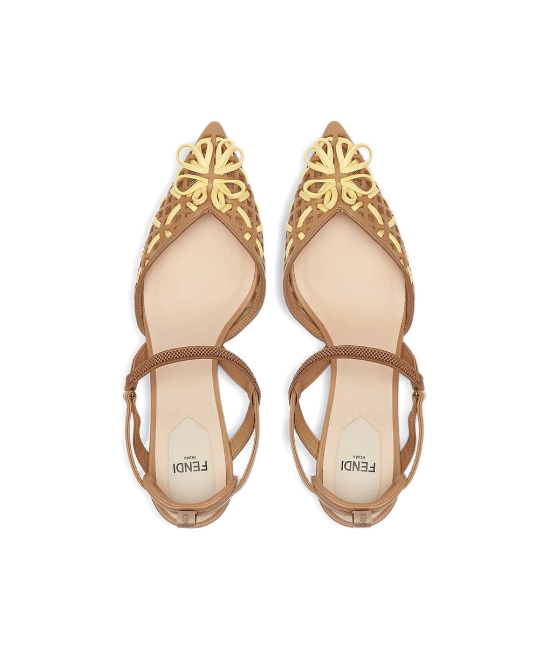 FENDI Коричневые кожаные туфли, фото 3