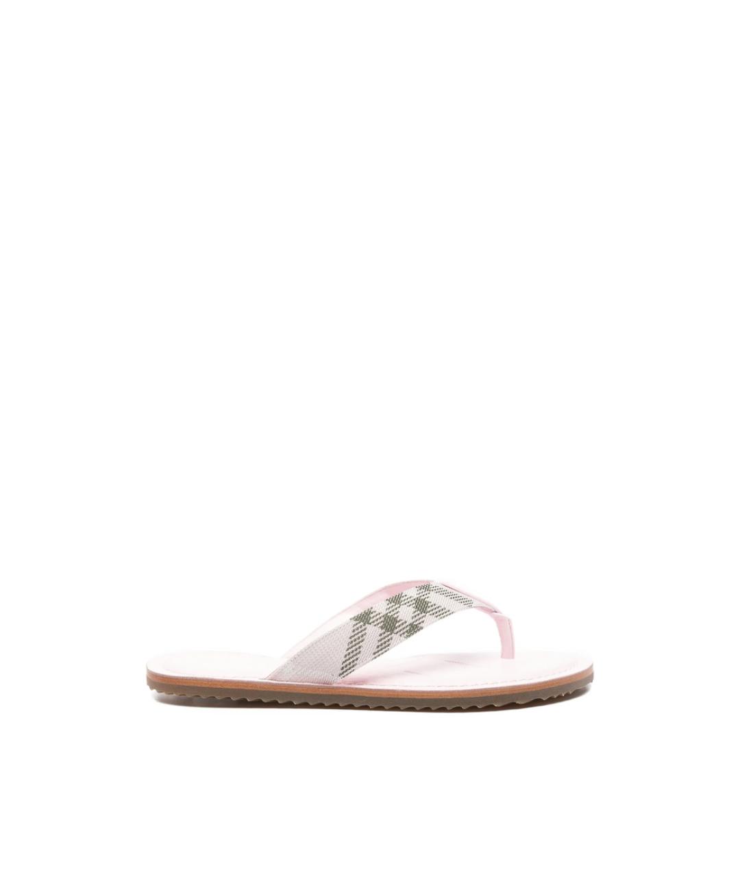 BURBERRY Розовые синтетические туфли, фото 1