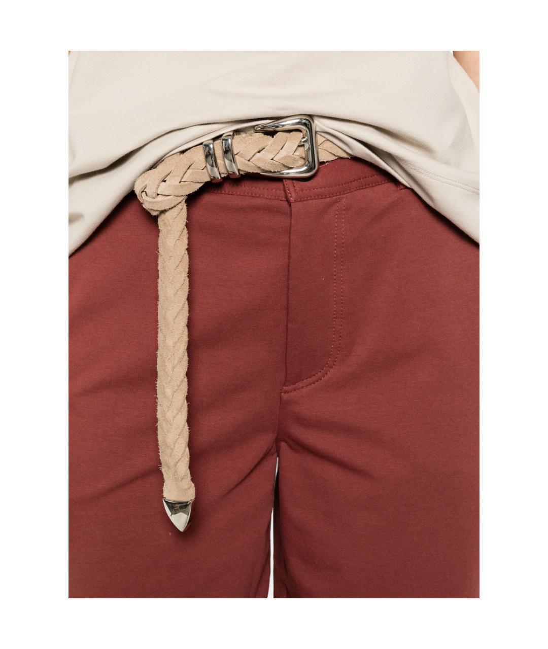 BRUNELLO CUCINELLI Бордовые хлопковые шорты, фото 3