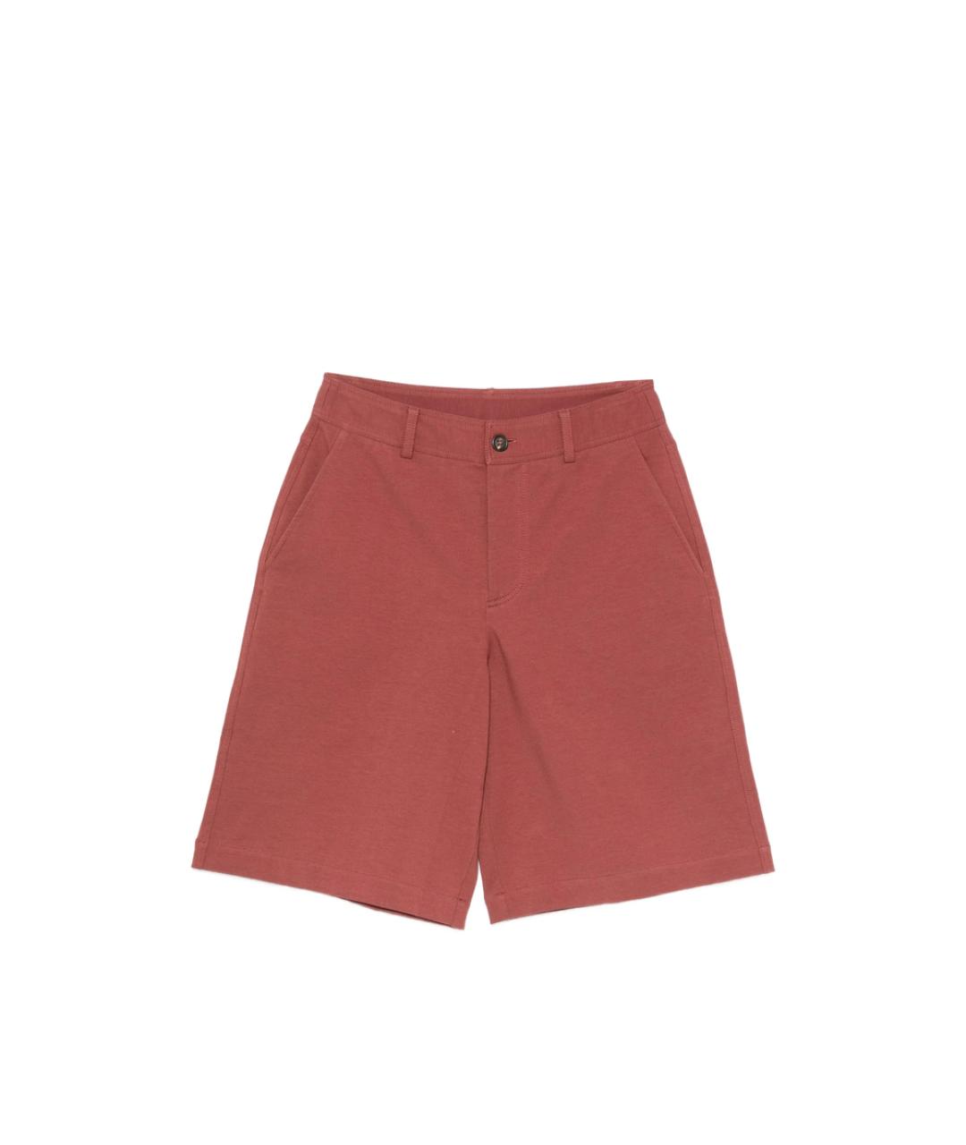 BRUNELLO CUCINELLI Бордовые хлопковые шорты, фото 1