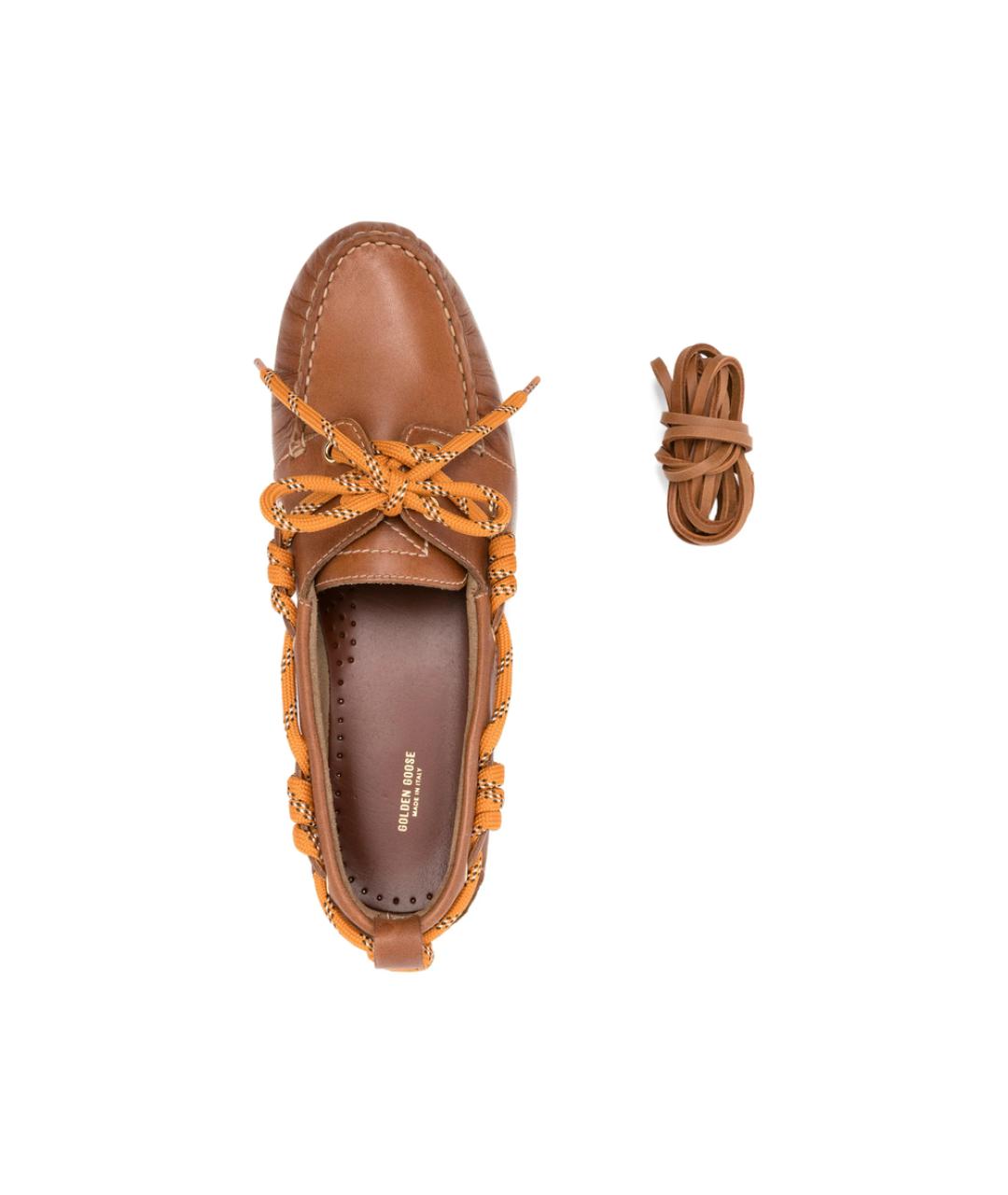 GOLDEN GOOSE Коричневые кожаные лоферы, фото 3