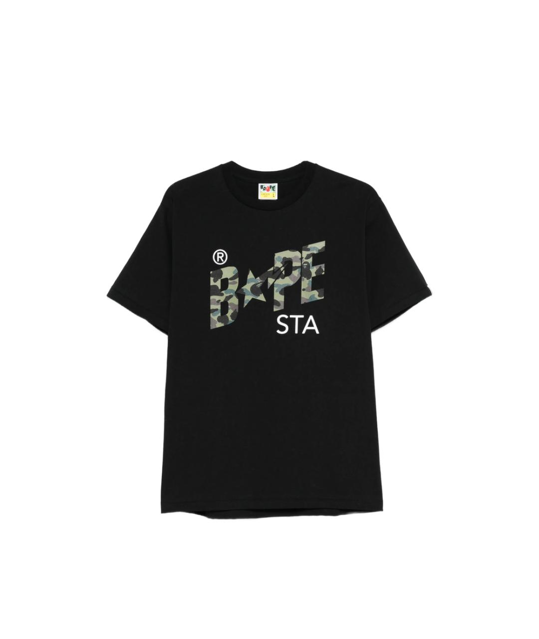 A BATHING APE Черная хлопковая футболка, фото 1