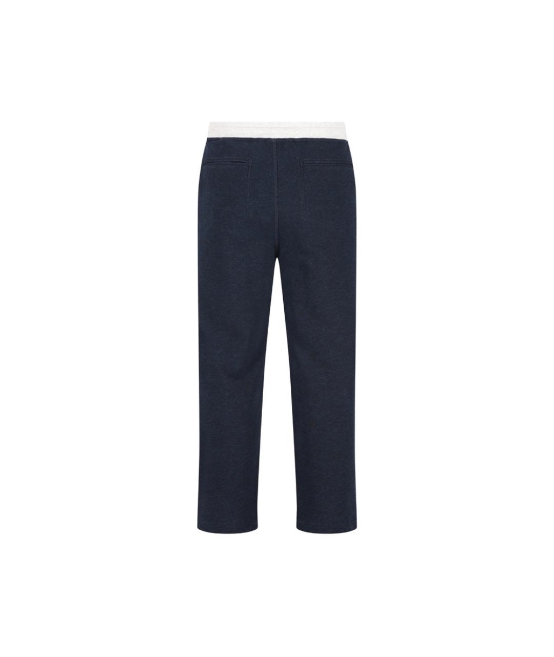 BRUNELLO CUCINELLI Синие хлопковые повседневные брюки, фото 4