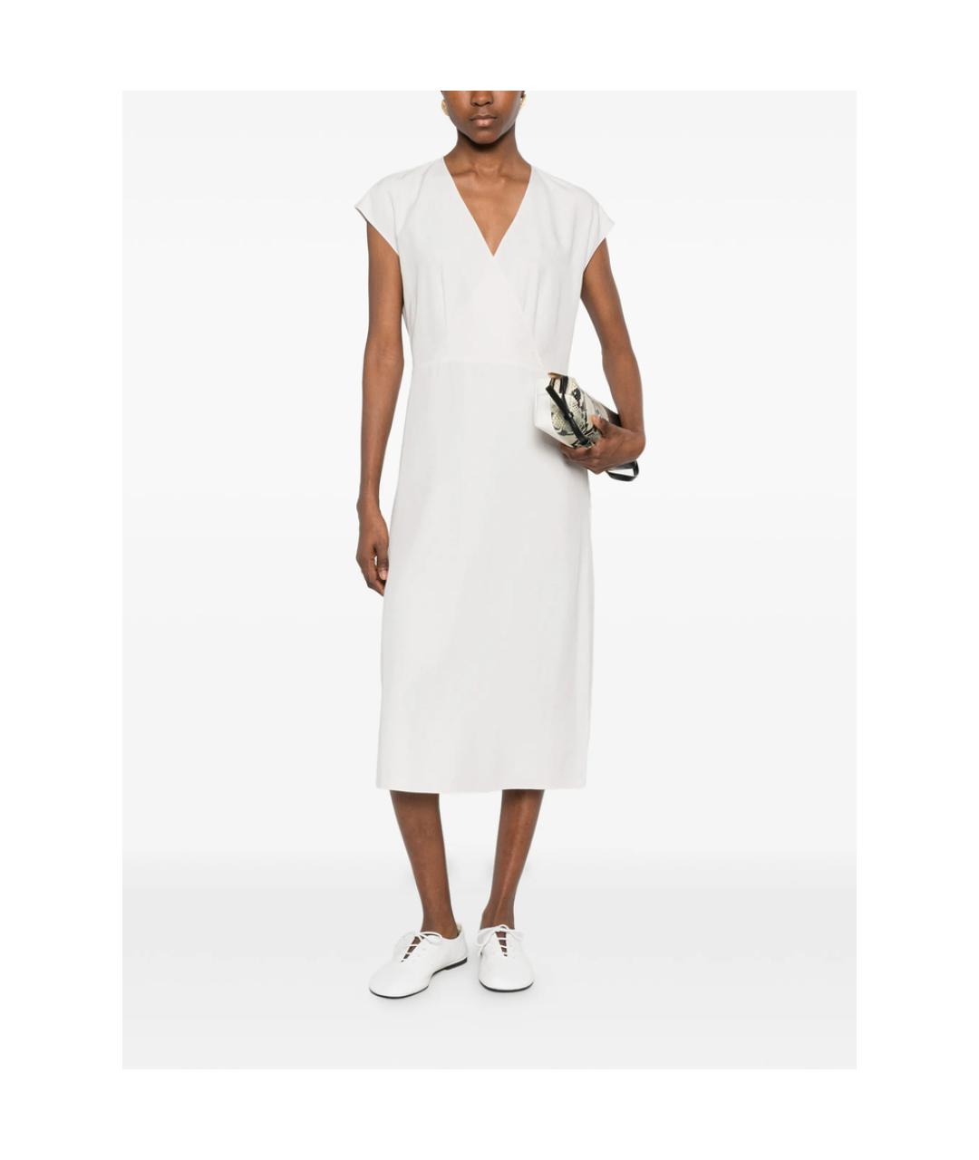 CALVIN KLEIN Белое льняное повседневное платье, фото 5