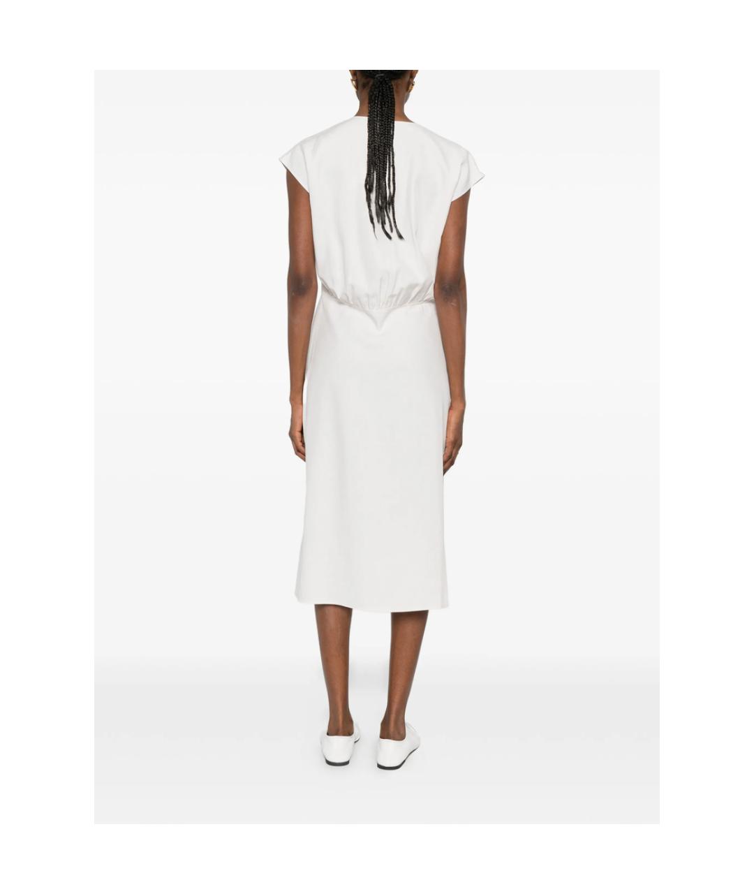 CALVIN KLEIN Белое льняное повседневное платье, фото 4