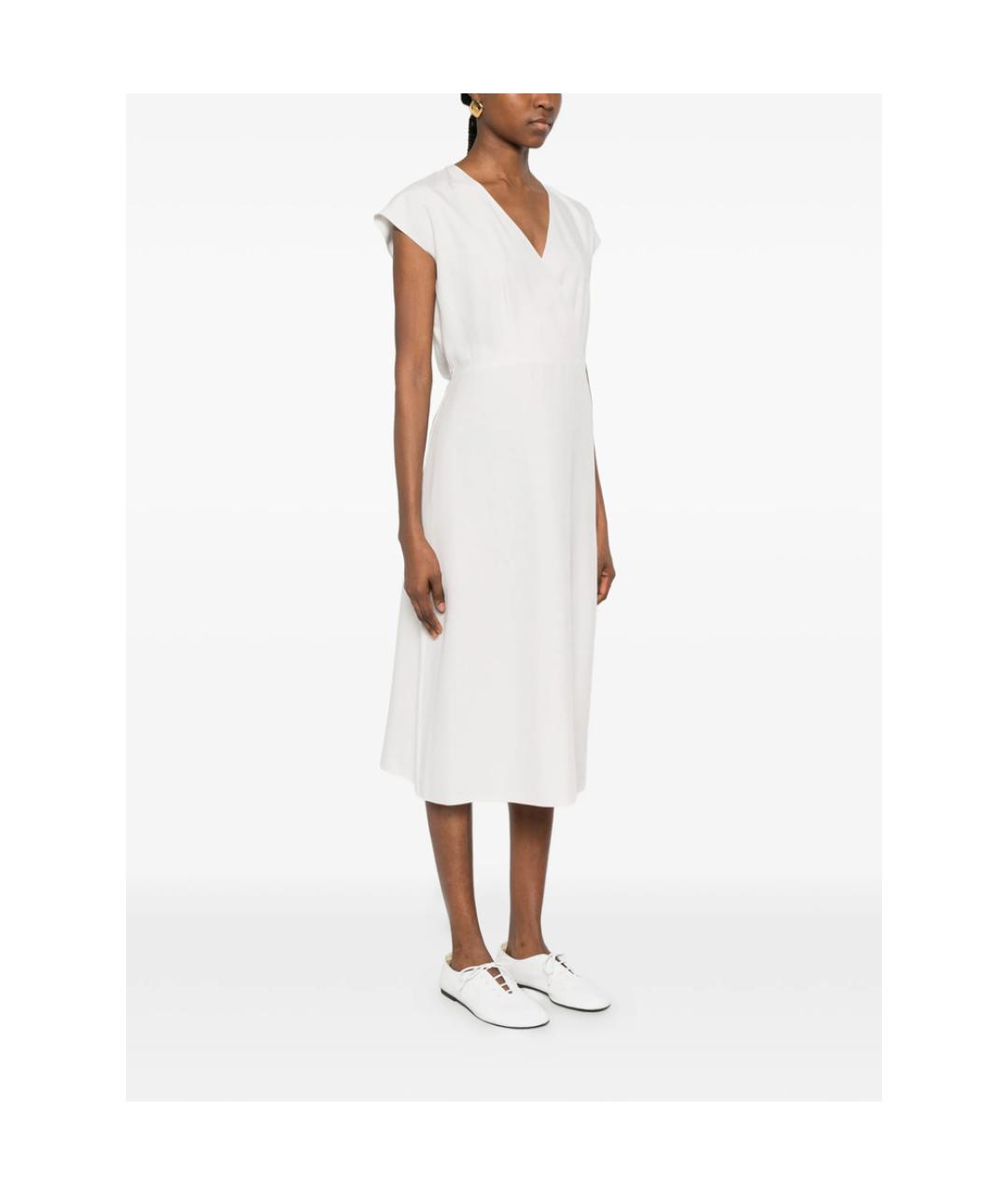 CALVIN KLEIN Белое льняное повседневное платье, фото 3
