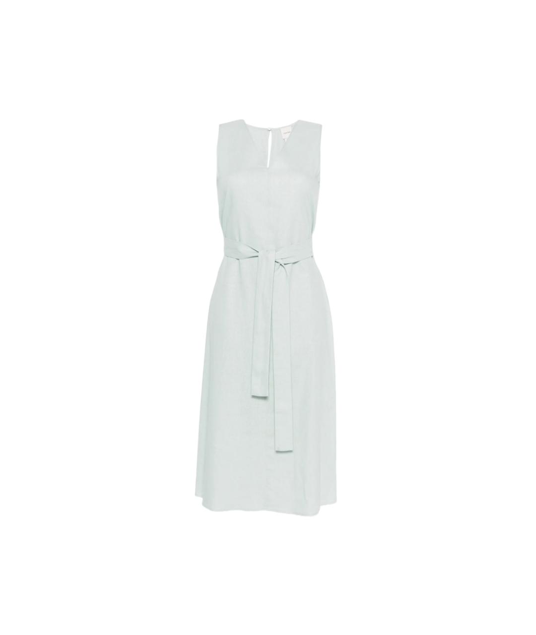 CALVIN KLEIN Зеленое льняное повседневное платье, фото 1
