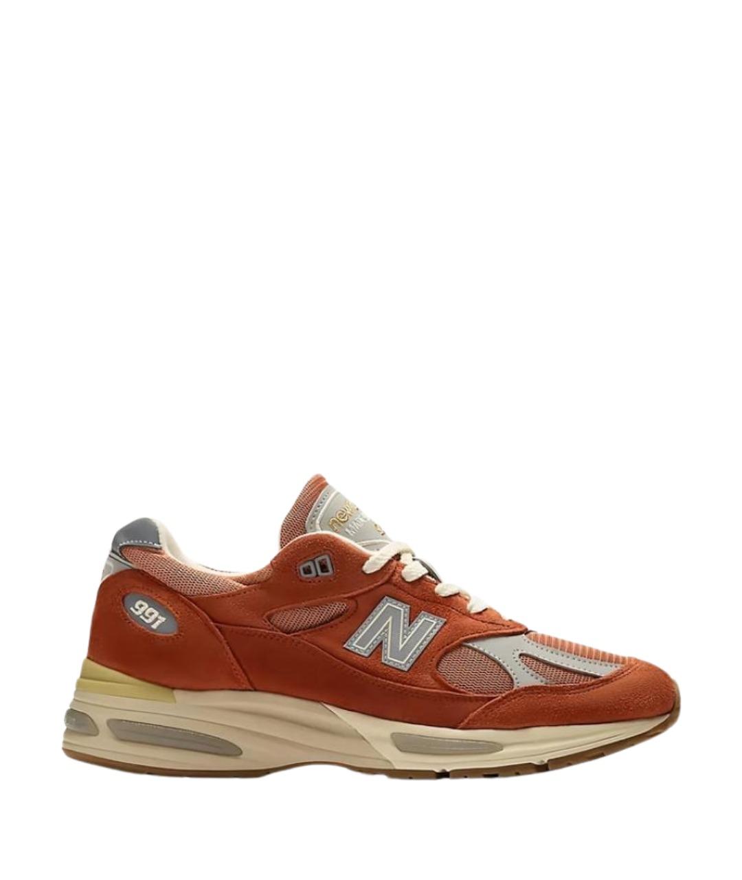 NEW BALANCE Оранжевые замшевые низкие кроссовки / кеды, фото 1