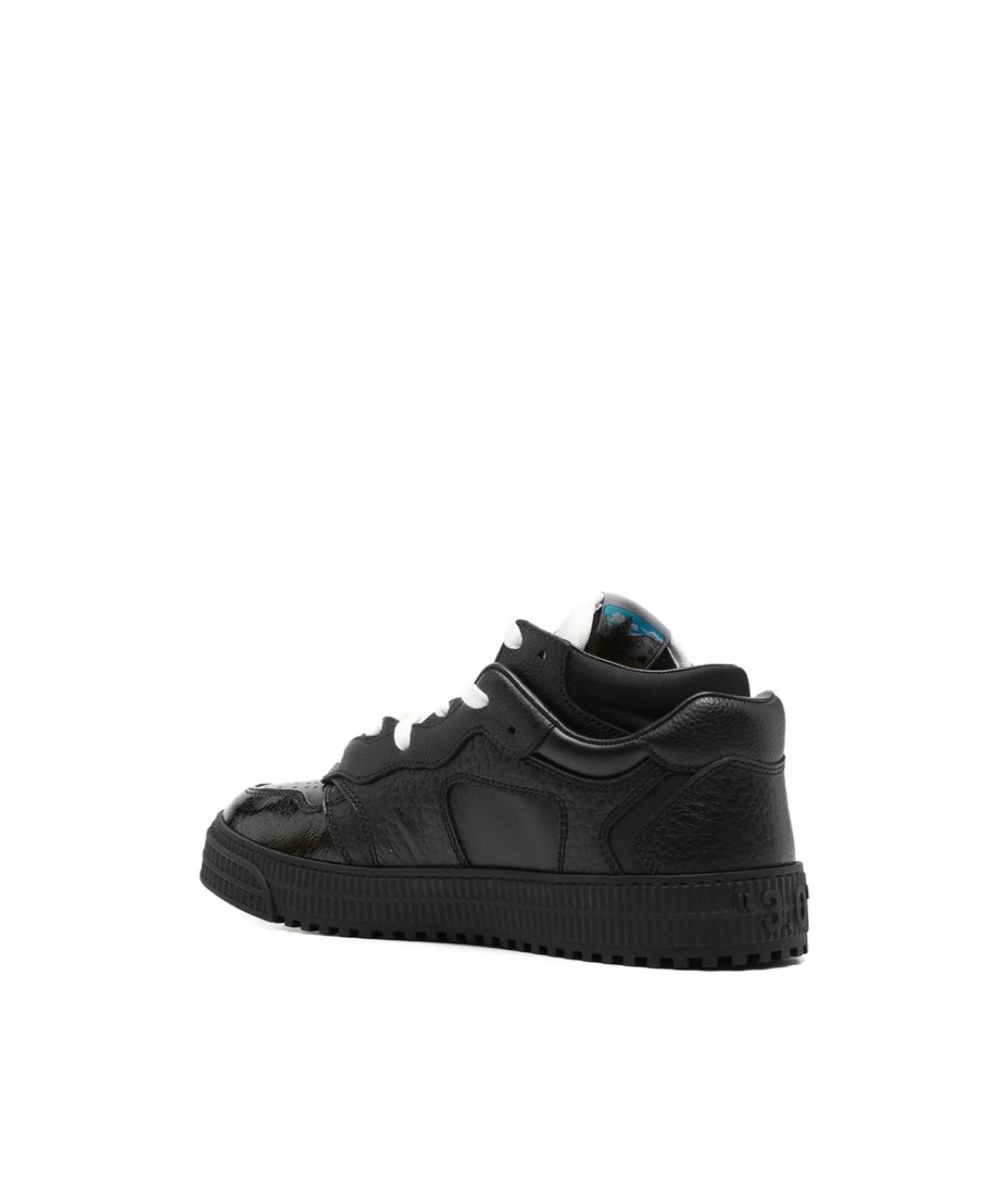 OFF-WHITE Черные кожаные низкие кроссовки / кеды, фото 2