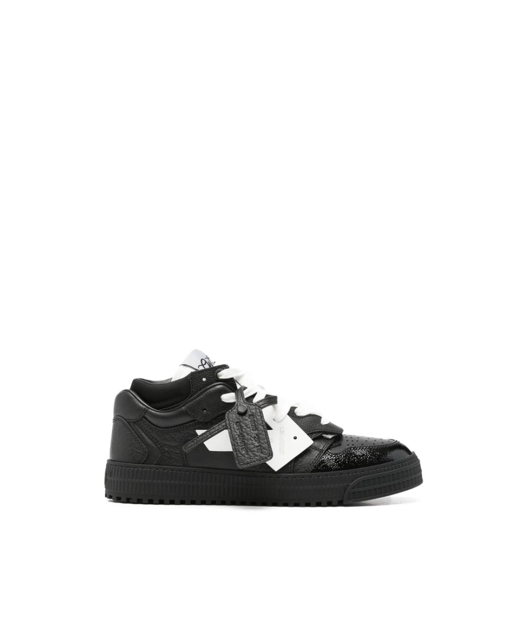 OFF-WHITE Черные кожаные низкие кроссовки / кеды, фото 1