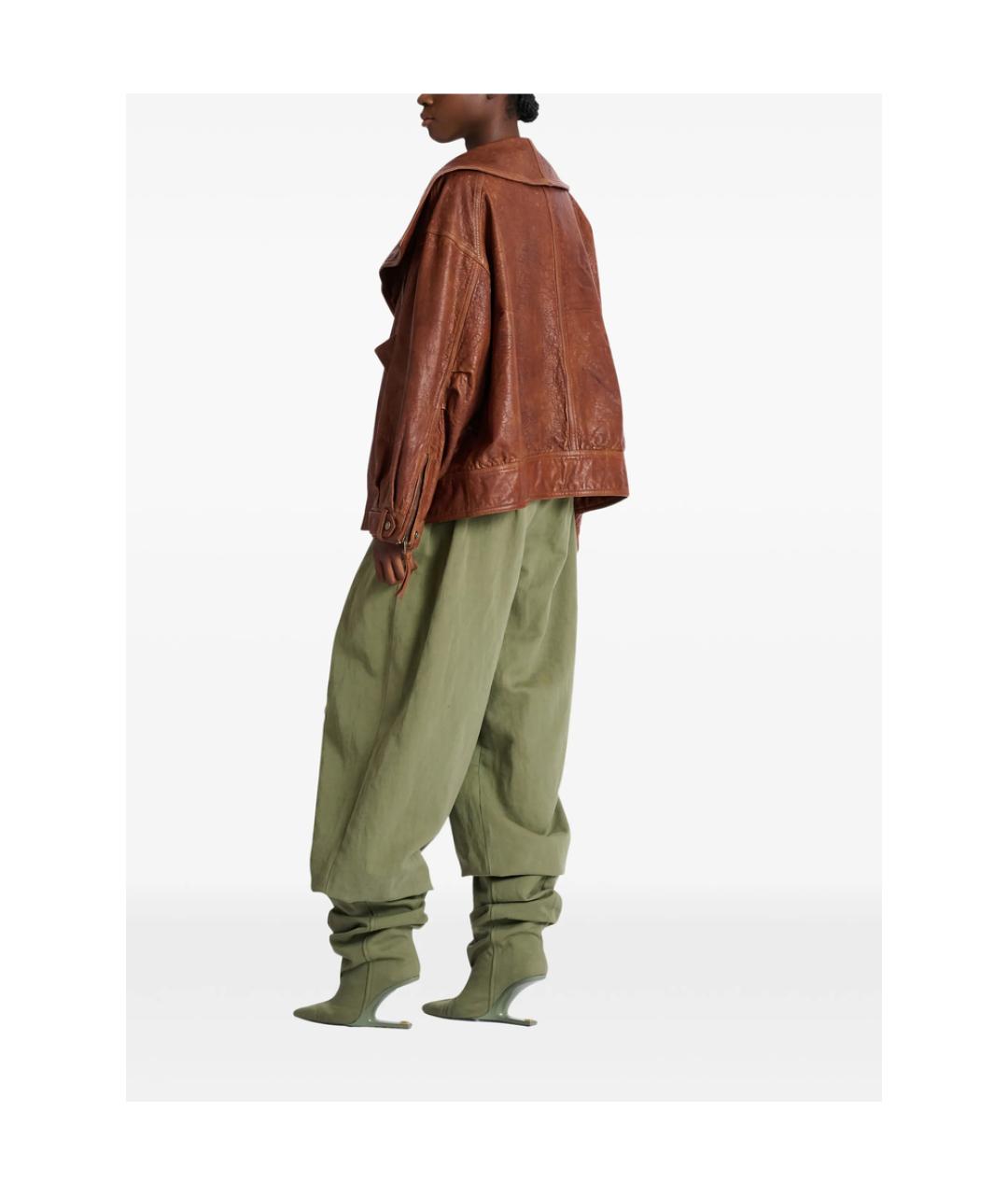 BALMAIN Коричневая кожаная куртка, фото 4