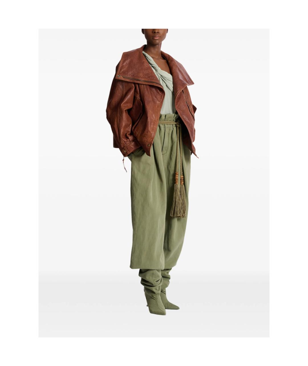 BALMAIN Коричневая кожаная куртка, фото 5