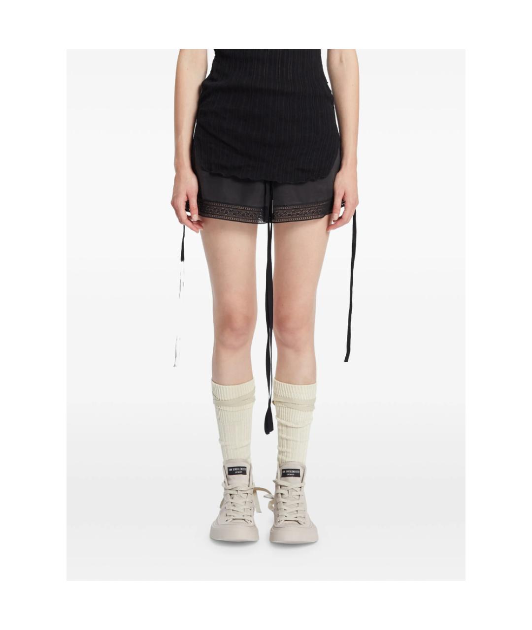 ANN DEMEULEMEESTER Черные кожаные кроссовки, фото 2
