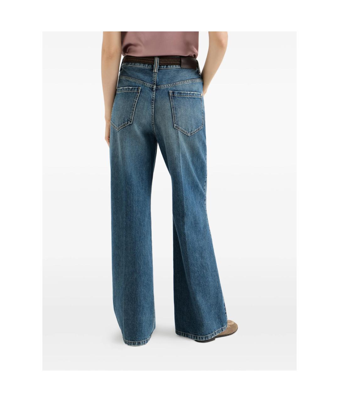 BRUNELLO CUCINELLI Синие хлопковые джинсы клеш, фото 3