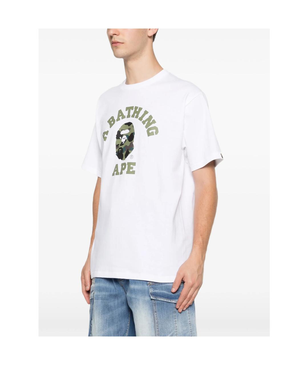 A BATHING APE Белая хлопковая футболка, фото 5